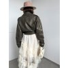Koženková bunda Khaki 4602