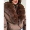 Hnedá bunda s mohutným golierom 4629