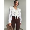 Blúzka s krajkovaným golierom 4154
