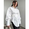 Biela košeľa so sťahovaním 4141