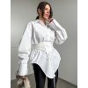 Biela košeľa so sťahovaním 4141