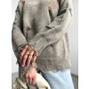 Taupe svetrík s efektom potrhania  6302