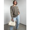 Taupe svetrík s efektom potrhania  6302