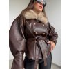 Koženková bunda s kožušinou 4662
