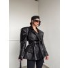 Koženková čierna bunda Hany 4681