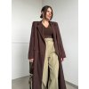 Dlhý kabát Choco Brown 4683