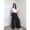 Čierne široké nohavices prúžkom 3279