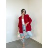 Červené oversize sako Shiny 4627