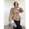 Bežový kabátik s vysokým golierom  4593