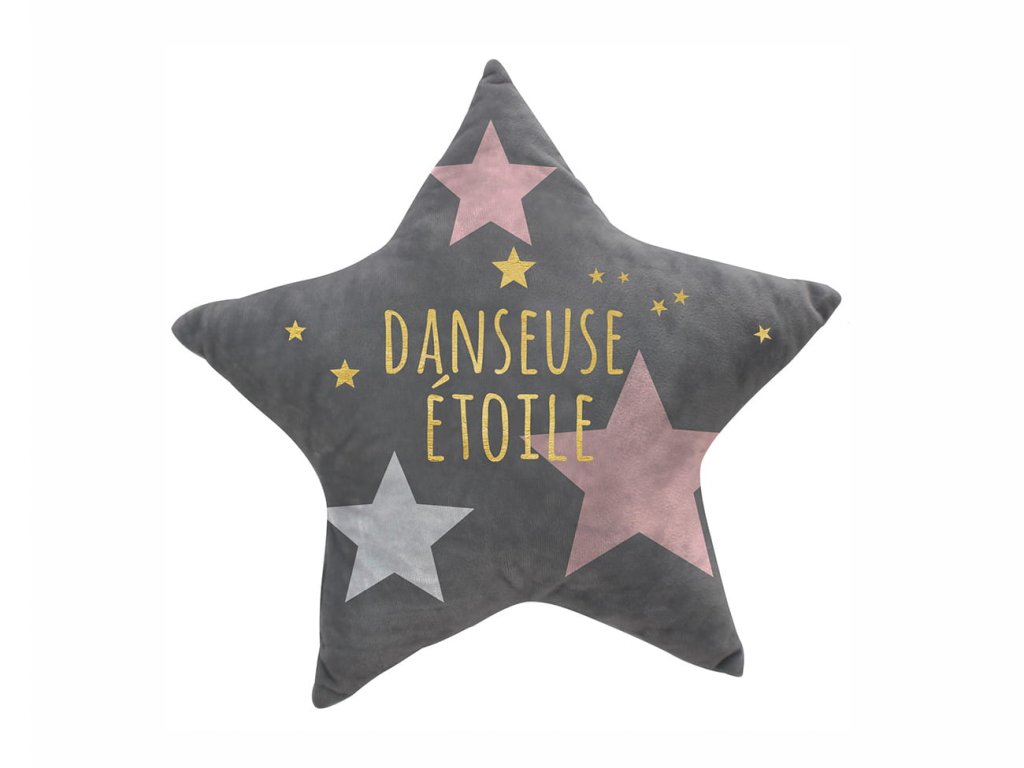 Dekoračný vankúš Danseuse Etoile 42 x 42 cm Hviezdička Sivá