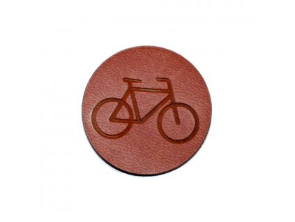 Nášivky/Štítky z eko kože Okrúhle Bicyke 3,5 cm