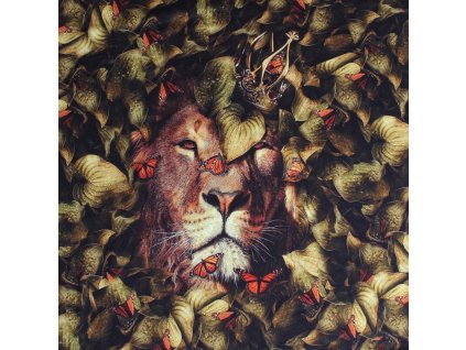 Panel Teplákovina Lev/Kráľ zvierat 60 x 60 cm