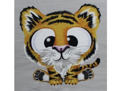 Panel Teplákovina Tiger s veľkými očami 43 x 50 cm