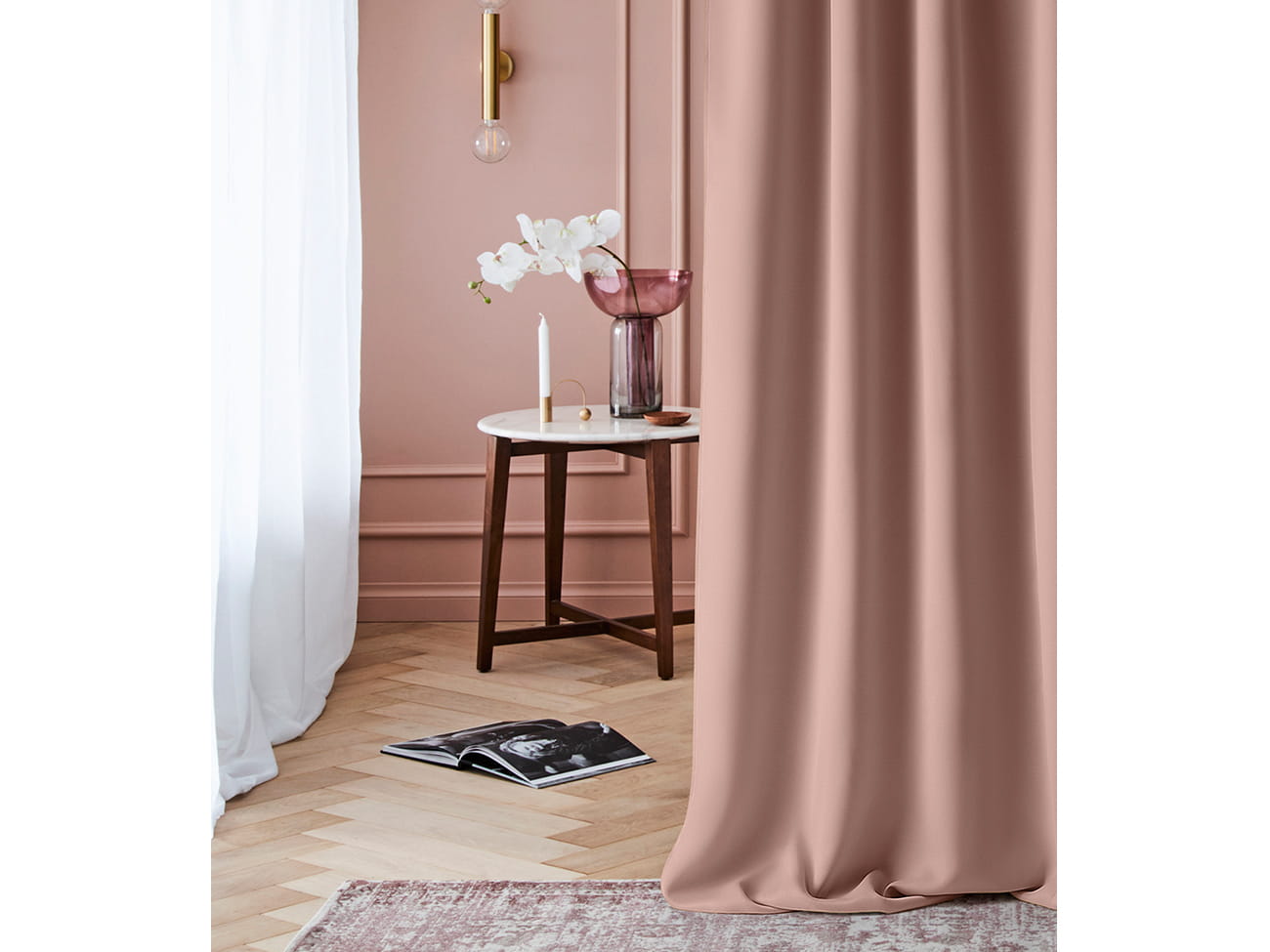 Room99 Hotový záves na páske Zatemňovací LAUREL Jednofarebný Farba: Ružová, Veľkosť: 140 x 280 cm