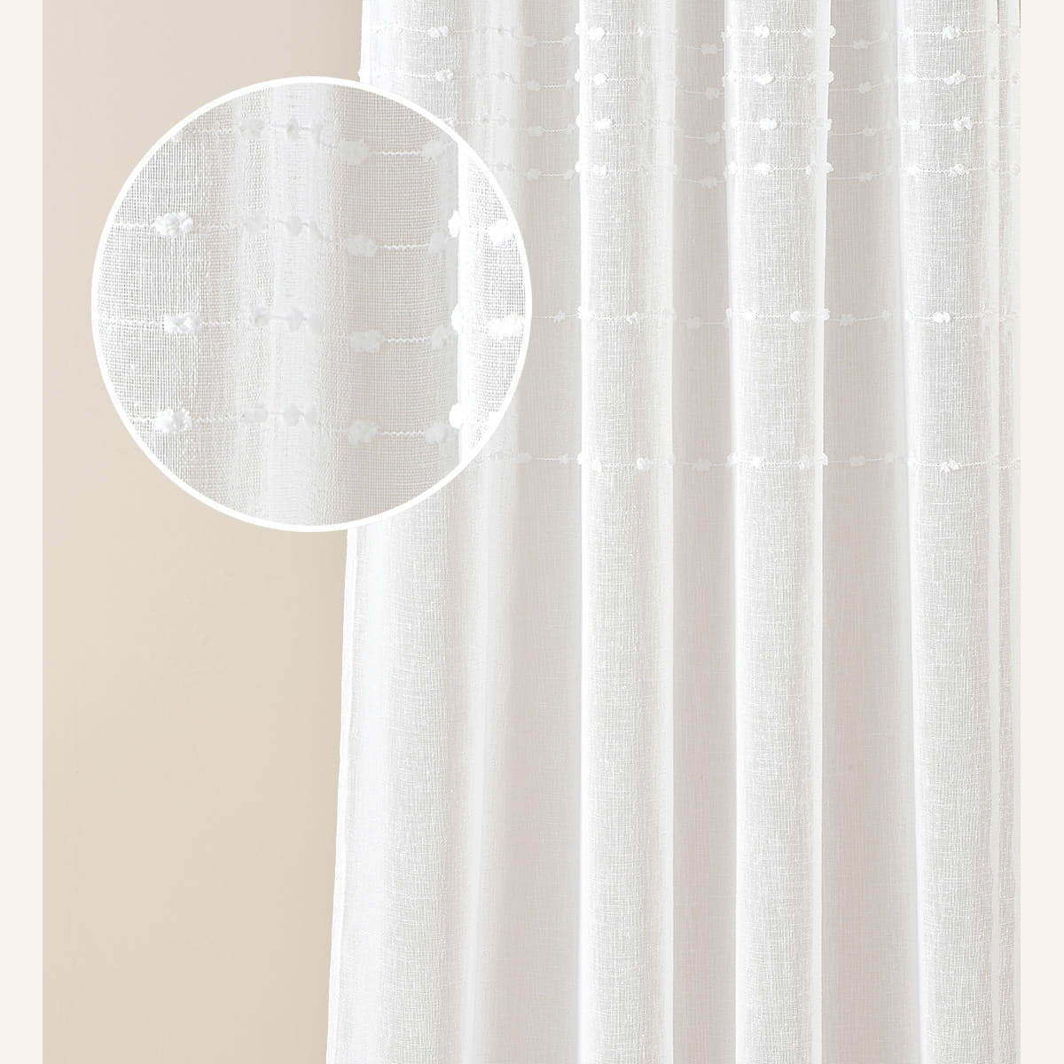 Room99 Záclona na krúžkoch Marisa Bodky Farba: Biela, Veľkosť: 300 x 250 cm