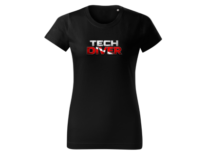 Dámské tričko pro technické potápěče - černé