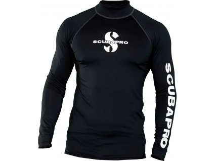 Scubapro Lycrové Tričko Rash Guard Černé Pánské Dlouhý Rukáv UPF50