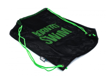 Velký stahovací pytel černý MESH BAG (Barva Černá/Oranžová, Velikost 62x50cm)