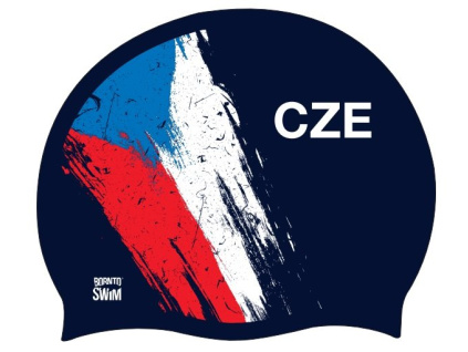 Silikonová čepice tmavě modrá BornToSwim® CZE (Barva Tmavě modrá, Velikost 23)