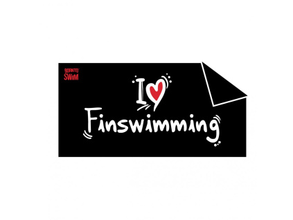 I ❤ Finswimming ručník BornToSwim® (Barva Modrá, Velikost 70x140cm)