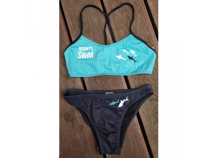 Dámské bikiny - SHARKS (Barva Černá/Tyrkysová, Velikost XXL)