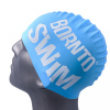 Silikonová čepice modrá BornToSwim® Classic, velké logo (Barva Černá)