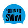 Silikonová čepice modrá BornToSwim® Classic, velké logo (Barva Černá)