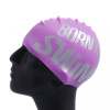 Silikonová čepice fialová BornToSwim® Classic, velké logo (Barva světle stříbrná, Velikost 23)
