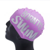 Silikonová čepice fialová BornToSwim® Classic, velké logo (Barva světle stříbrná, Velikost 23)