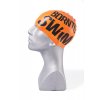 Silikonová čepice oranžová BornToSwim® Classic, velké černé logo (Barva Oranžová)