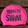 Silikonová čepice růžová BornToSwim® Classic, velké logo (Barva Růžová)