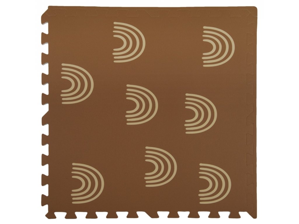 Pěnový koberec MAXI COLOR 1 ks 62x62x1 cm světle hnědý se vzorem