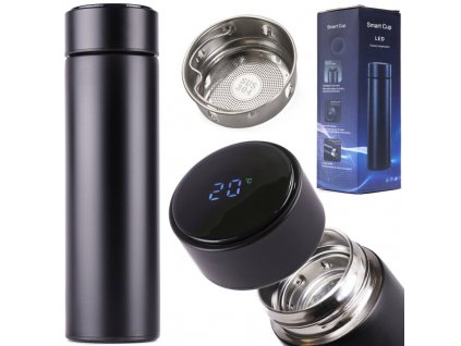 Termo hrnek smart 500ml termoska LCD černý