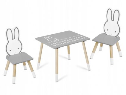 Dětský stůl RK-TEA TIME se židličkami - králíček