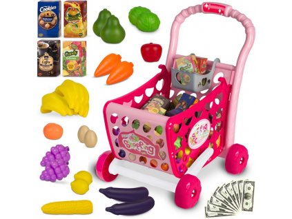 Nákupní košík na hračky  - růžový