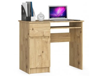 Počítačový stůl levý 90x50x77 cm dub artisan