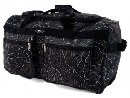 Cestovní taška na kolečkách Duero 70 x 36 x 34 cm - Černá a bílý vzor