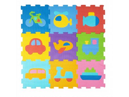 Pěnové puzzle 9 ks 87x87 cm vozidla