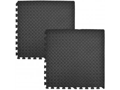 Pěnové puzzle do fitness a bazénu 62 x 62 x 1 cm - černé - 2 ks