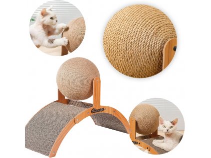 Škrábadlo pro kočky - hnědé - vzor 012