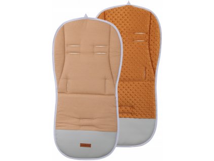 Oboustranná podložka do kočárku PREMIUM, světle hnědá