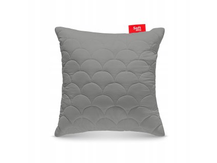Prošívaný antialergický hrubý šedý polštář PILLOW 40x40 cm