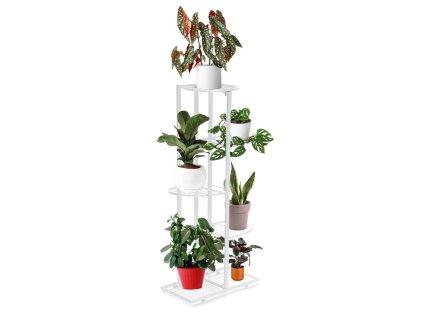 5patrový stojan na květiny 97 x 43 x 22 cm bílý