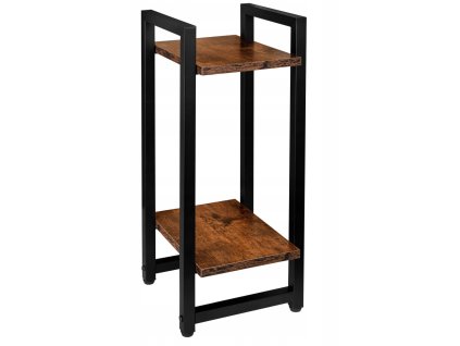 2patrový stojan na květiny 56 x 23 x 26 cm černý/starý dub