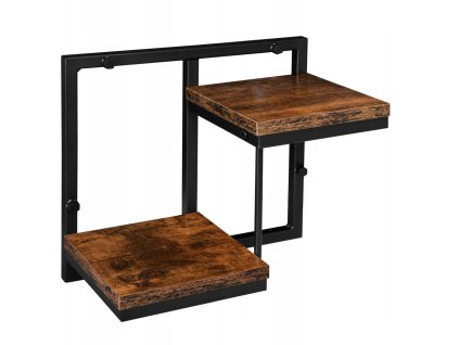 2patrový závěsný stojan na květiny 28 x 32,5 x 19 cm černý/starý dub