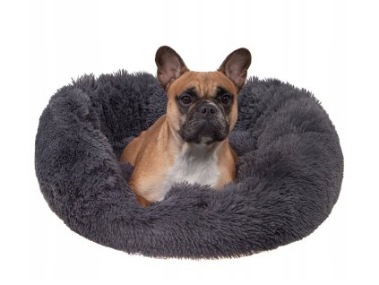 Útulný chlupatý pelíšek pro psa a kočku, 50 cm, grafit