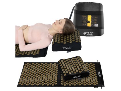 Akupresurní masážní podložka s polštářem ERGO XL 110x42 cm černo-zlatá10
