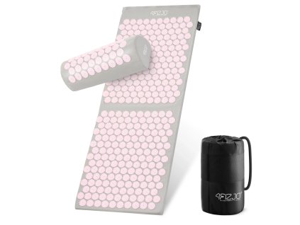 Akupresurní masážní podložka s polštářem XL 110x42 cm šedo-růžová