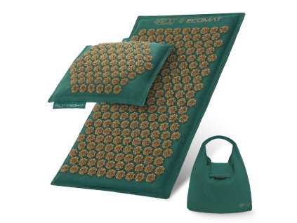 Akupresurní masážní podložka eko kokosová s polštářem 68x42 cm černo-tyrkysová