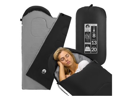 Cestovní spací pytel mumie STANDARD – černý